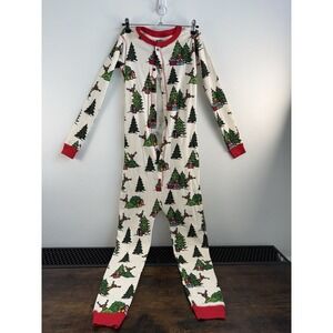 NWT Lazy One Kids Christmas Pajamas Reindeer Trees Flapjacks Size 12 Trap Door